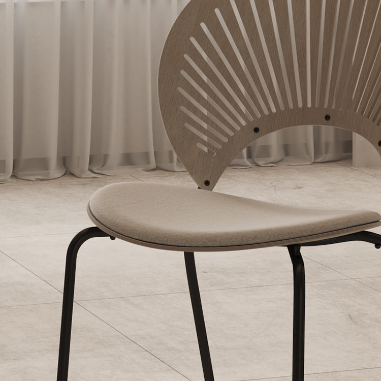 Sillas sin brazos de comedor modernas Sillas laterales de comedor interior con patas de metal