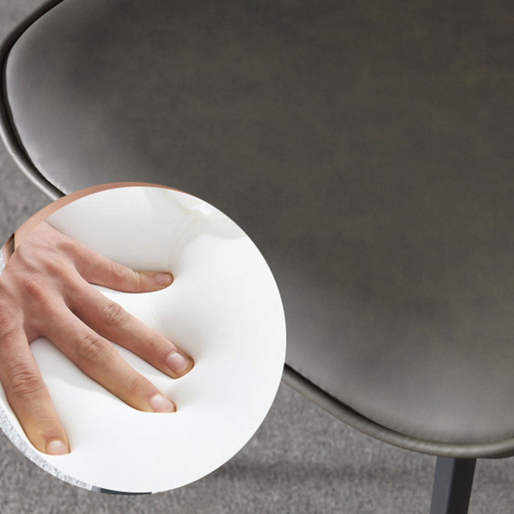 Sillas de comedor sin brazos tapizadas Sillas laterales con respaldo de cuero con patas de metal