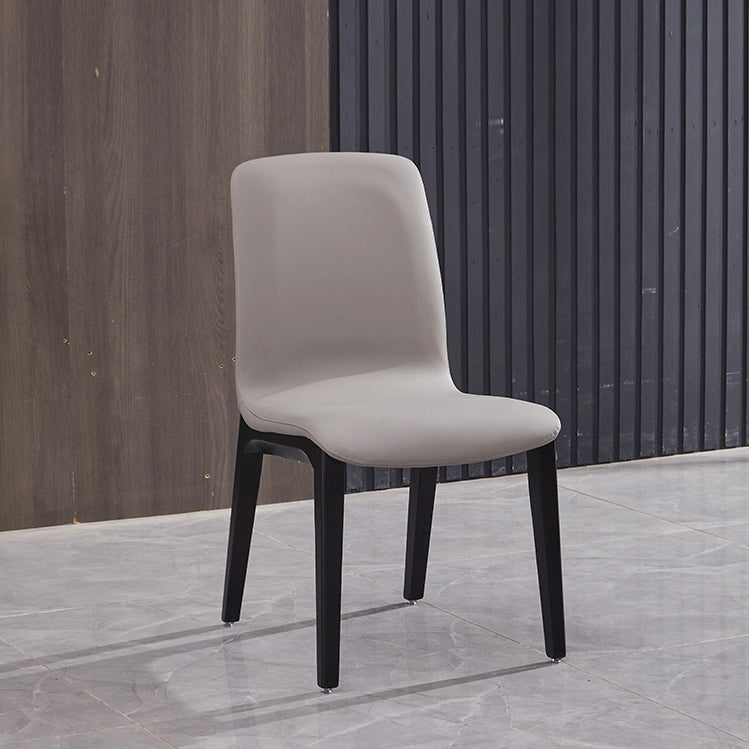 Silla de comedor de madera moderna, sillas de comedor de cuero sintético para uso en restaurantes