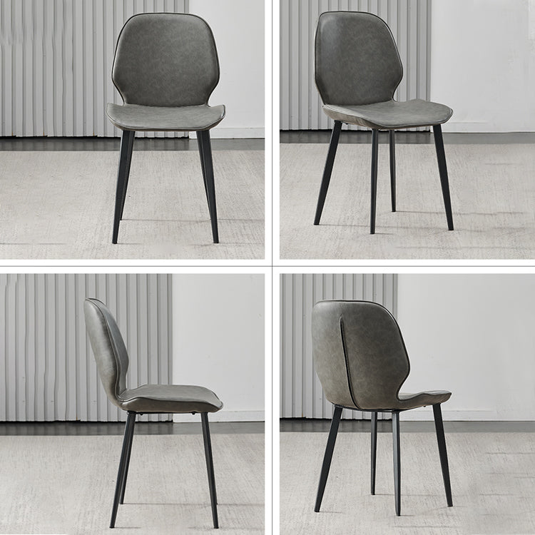 Silla de comedor de metal industrial, sillas de comedor de cuero sintético para uso en restaurantes