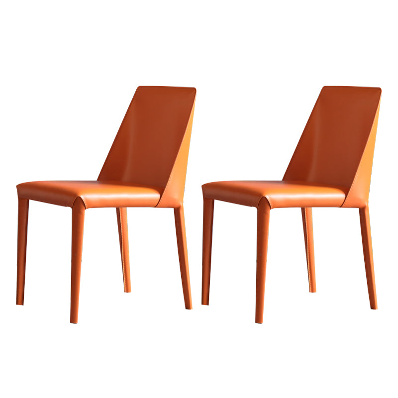 Sillas de comedor de cuero modernas, sillas de comedor de metal sin brazos para uso en restaurantes