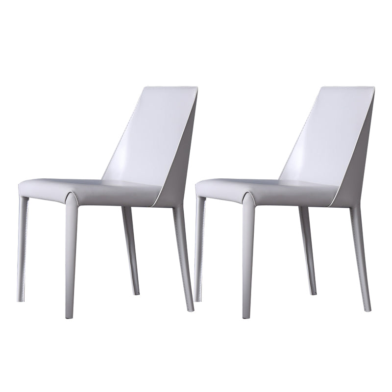 Sillas de comedor de cuero modernas, sillas de comedor de metal sin brazos para uso en restaurantes