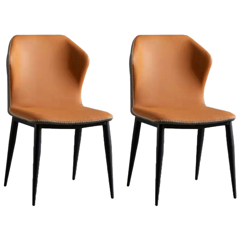 Silla de comedor de cuero contemporánea con respaldo lateral para sala de conferencias