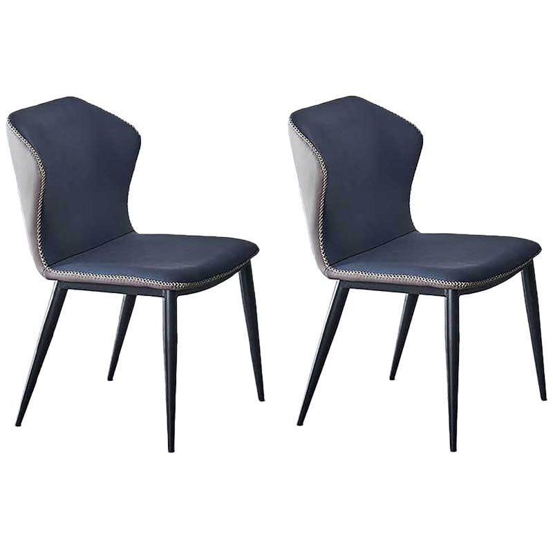 Silla de comedor de cuero contemporánea con respaldo lateral para sala de conferencias