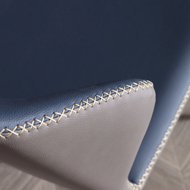 Silla de comedor de cuero contemporánea con respaldo lateral para sala de conferencias