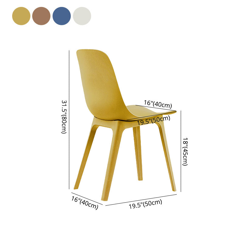 Chaise de salle à manger en plastique moderne, chaises de salle à manger sans bras pour utilisation au restaurant