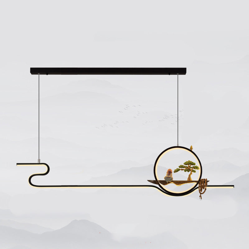 Accesorios de iluminación de isla lineal contemporánea metal de metal de 2 luces de iluminación