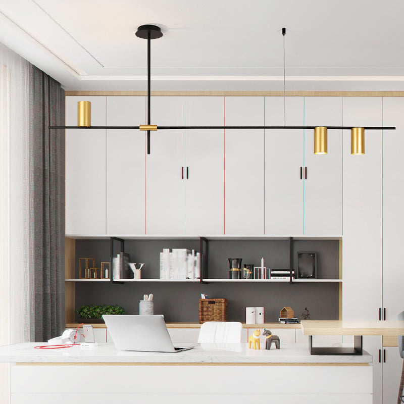 Accesorios de iluminación de la isla de cilindro modernos Luz de metal de lámparas de metal