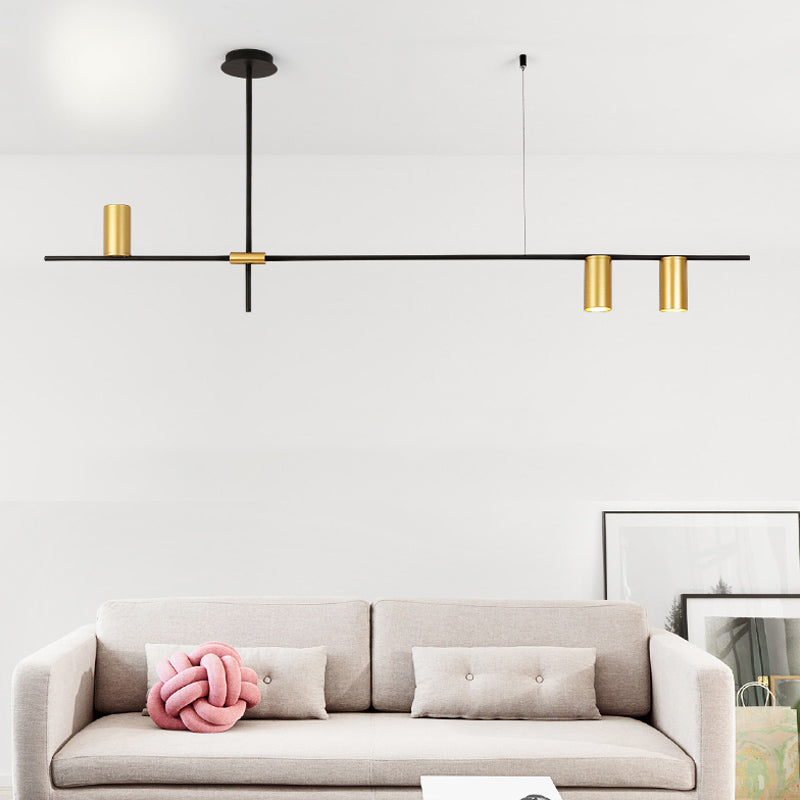 Accesorios de iluminación de la isla de cilindro modernos Luz de metal de lámparas de metal