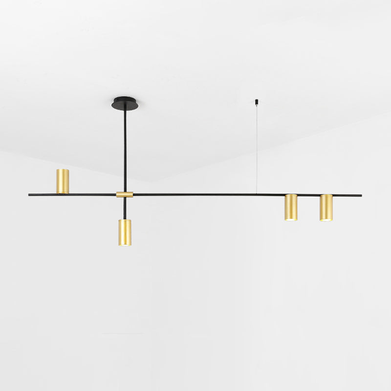 Accesorios de iluminación de la isla de cilindro modernos Luz de metal de lámparas de metal