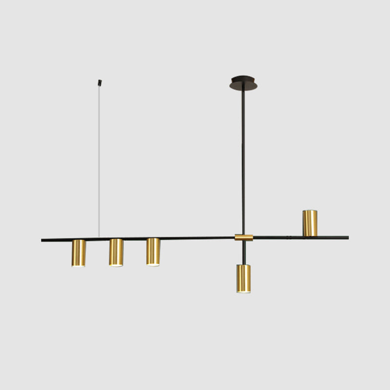 Accesorios de iluminación de la isla de cilindro modernos Luz de metal de lámparas de metal