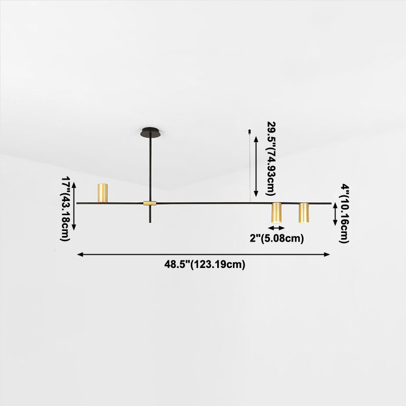 Accesorios de iluminación de la isla de cilindro modernos Luz de metal de lámparas de metal