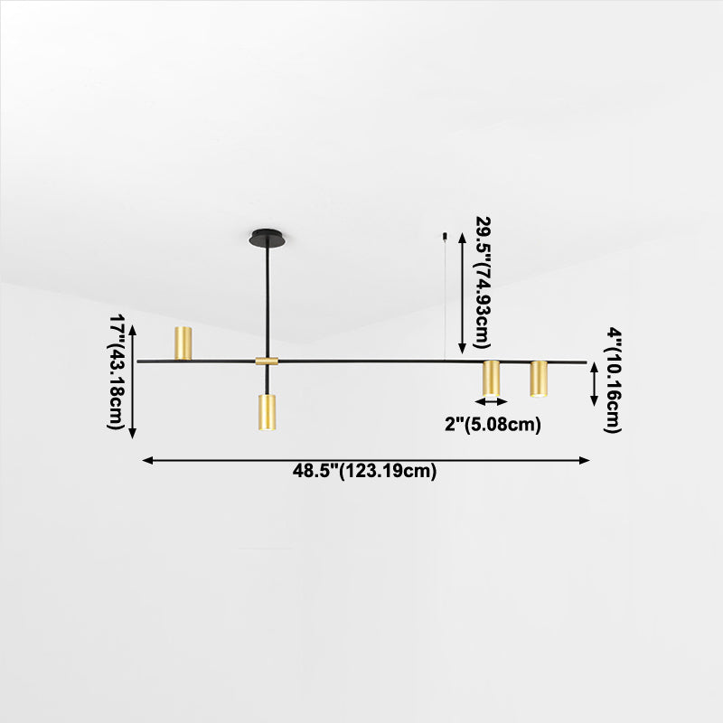 Accesorios de iluminación de la isla de cilindro modernos Luz de metal de lámparas de metal