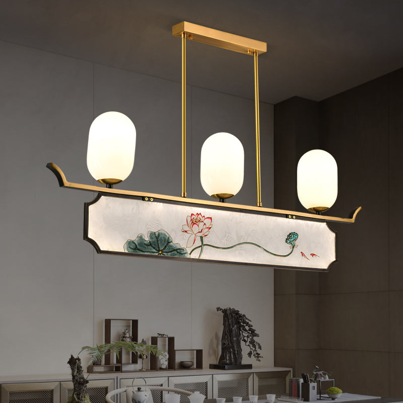 Accesorios de iluminación de la isla de cilindro modernos iluminación de vidrio