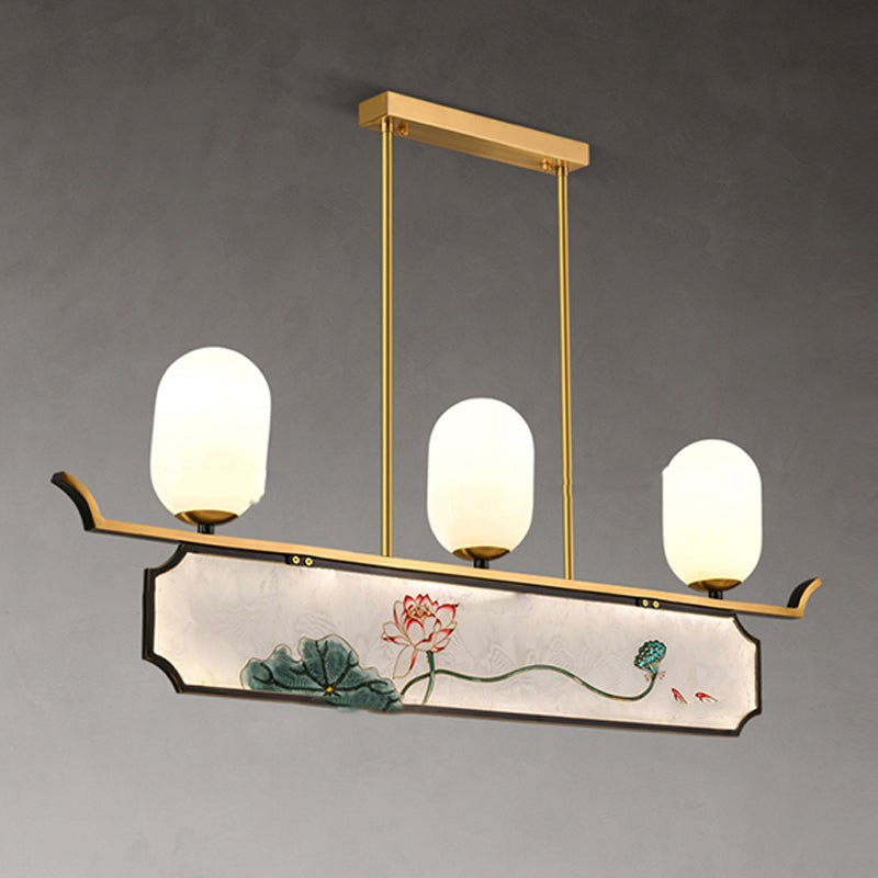 Accesorios de iluminación de la isla de cilindro modernos iluminación de vidrio