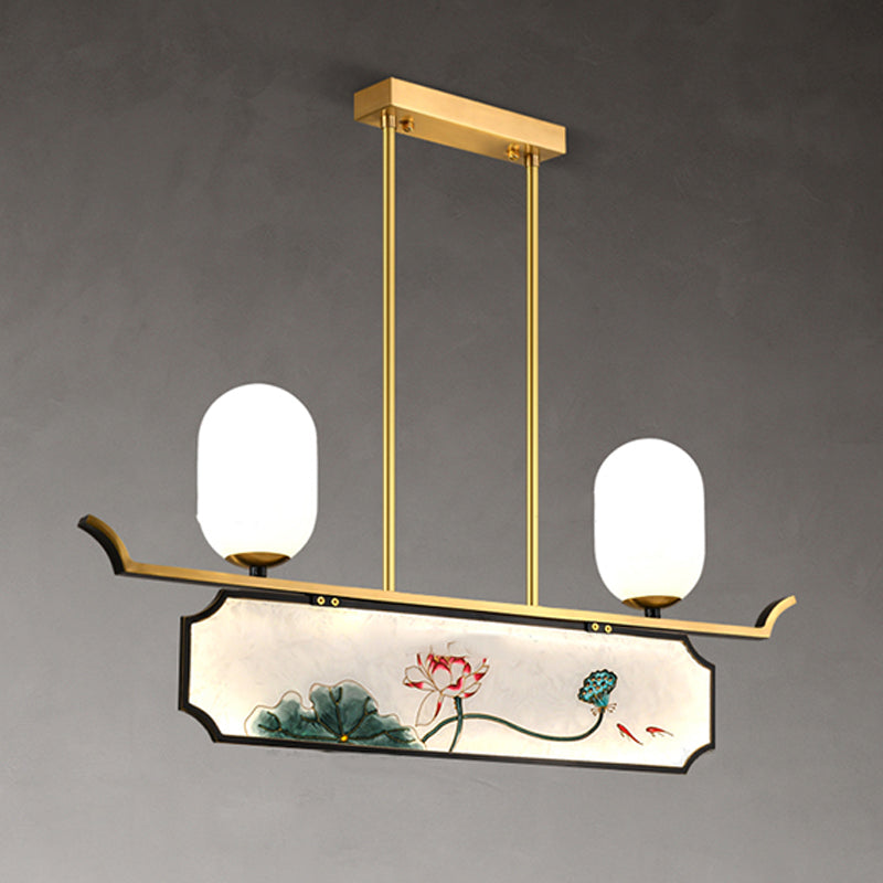 Accesorios de iluminación de la isla de cilindro modernos iluminación de vidrio