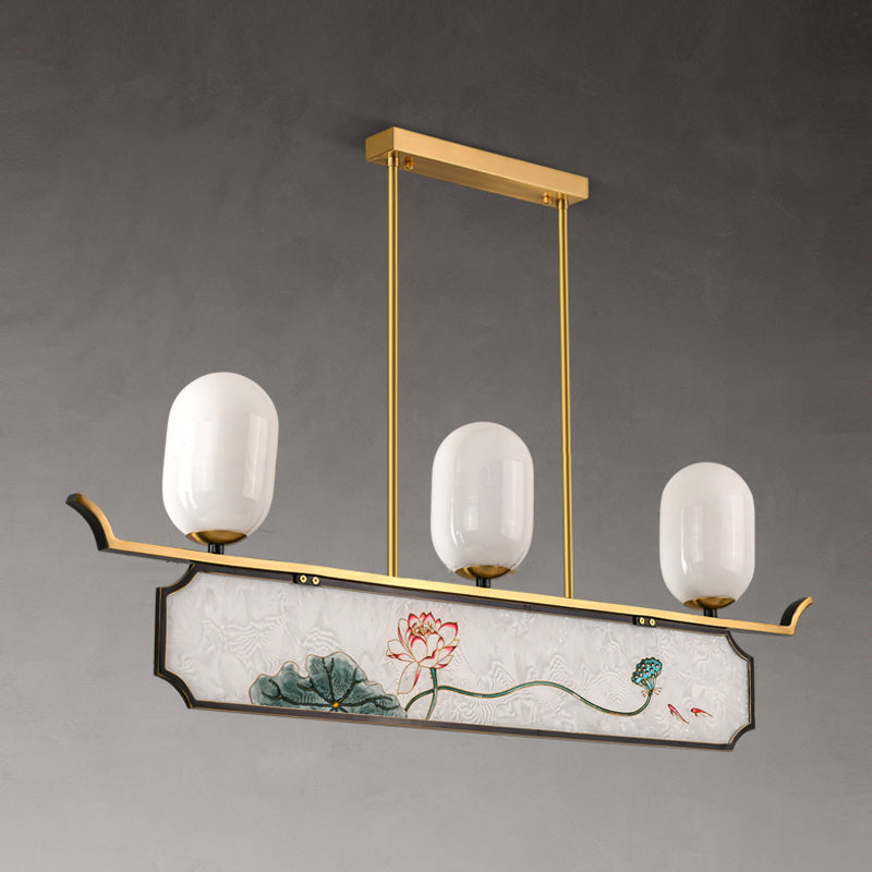 Accesorios de iluminación de la isla de cilindro modernos iluminación de vidrio