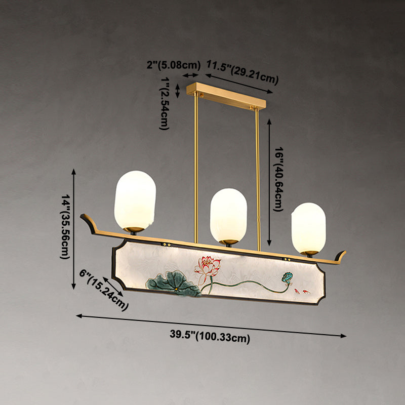 Accesorios de iluminación de la isla de cilindro modernos iluminación de vidrio