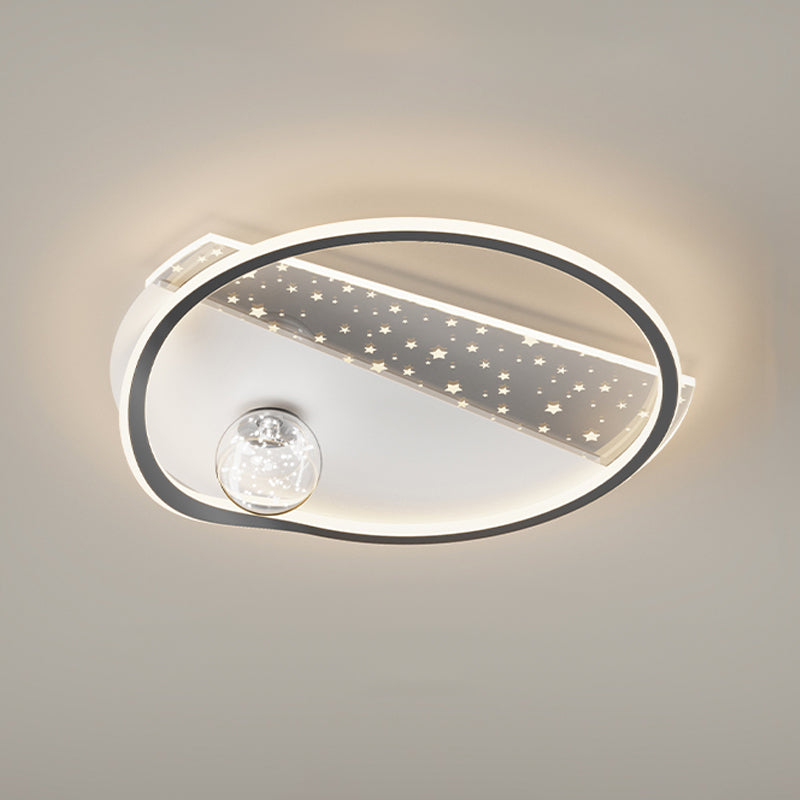 Geometry Shape LED Ceiling Lamp Modern Iron 2 Lights Flush Mount for Living Room Bedroom