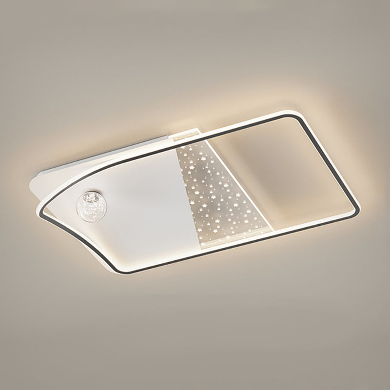 Geometry Shape LED Ceiling Lamp Modern Iron 2 Lights Flush Mount for Living Room Bedroom