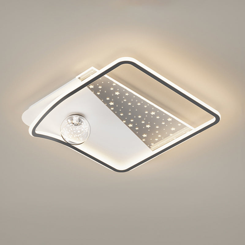 Geometry Shape LED Ceiling Lamp Modern Iron 2 Lights Flush Mount for Living Room Bedroom