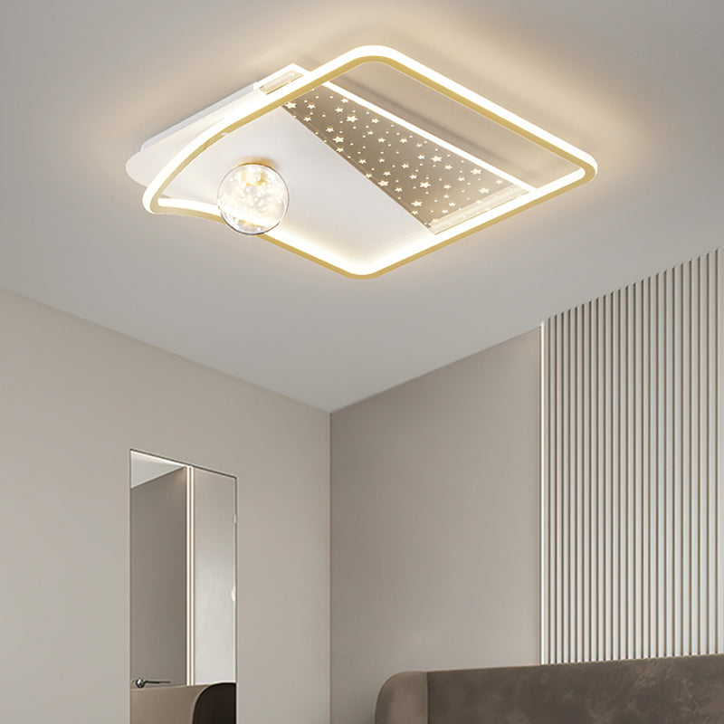 Forme géométrique LED plafonnier moderne fer 2 lumières encastré pour salon chambre