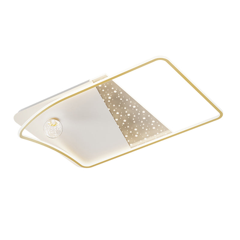 Forme géométrique LED plafonnier moderne fer 2 lumières encastré pour salon chambre