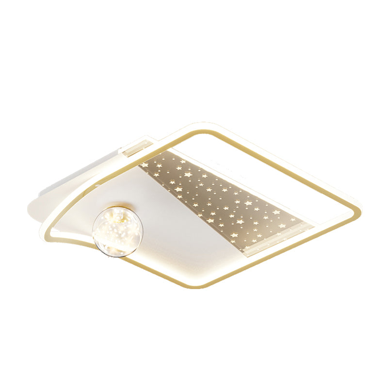 Forme géométrique LED plafonnier moderne fer 2 lumières encastré pour salon chambre
