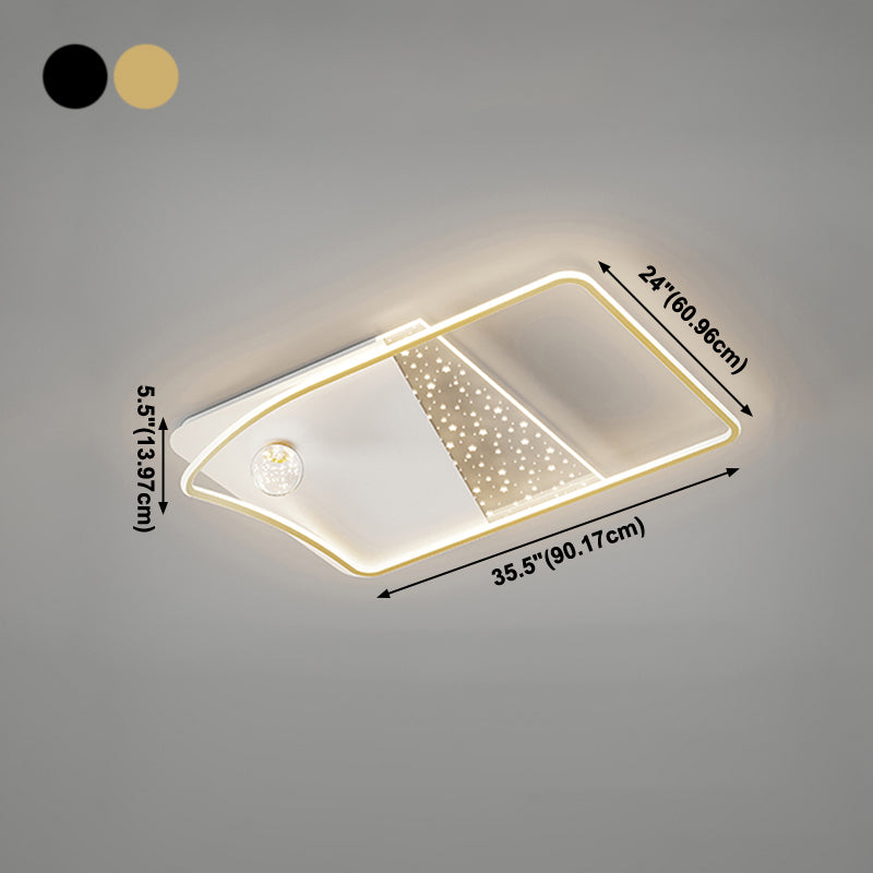 Geometry Shape LED Ceiling Lamp Modern Iron 2 Lights Flush Mount for Living Room Bedroom