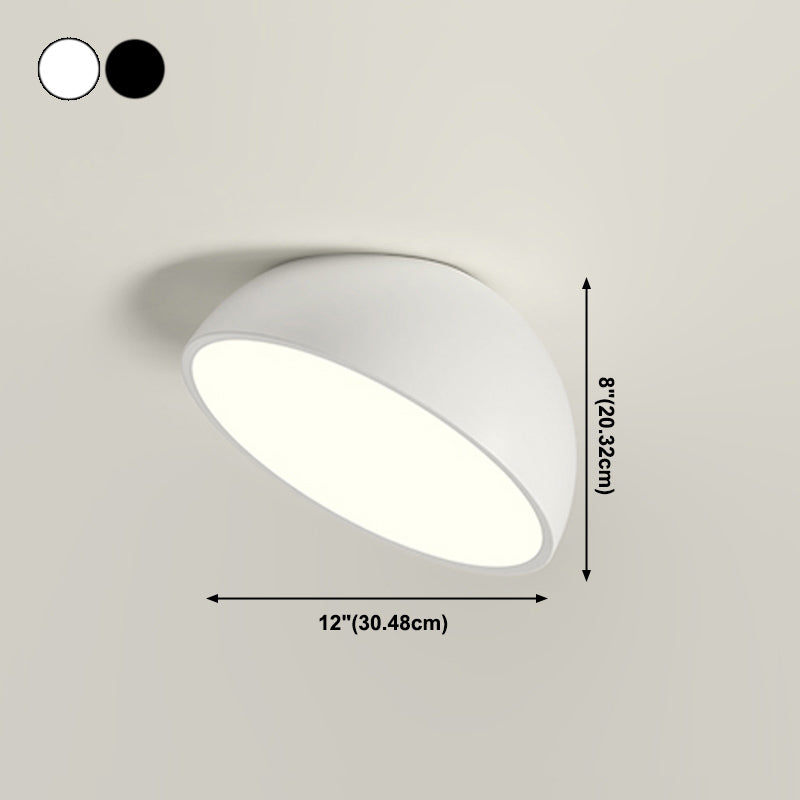 Modern Minimalist LED Flush Mount Iron Hemisphere Sconce Ceiling Light with Acrylic Shade