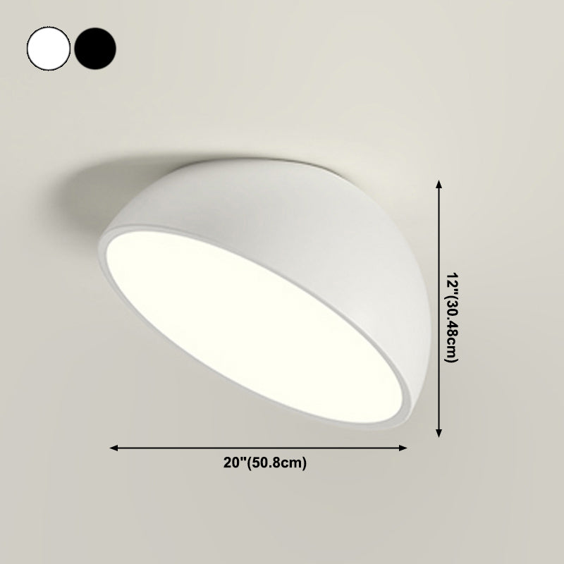 Modern Minimalist LED Flush Mount Iron Hemisphere Sconce Ceiling Light with Acrylic Shade