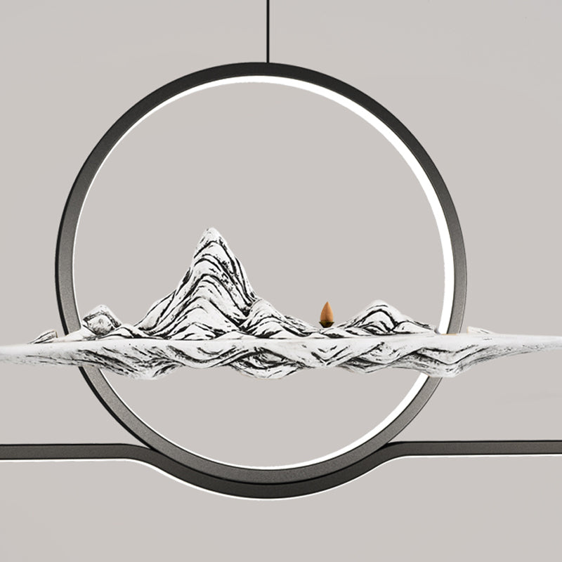 Linear de la iluminación de la isla Linencia colgante de 2 luces de metal moderno