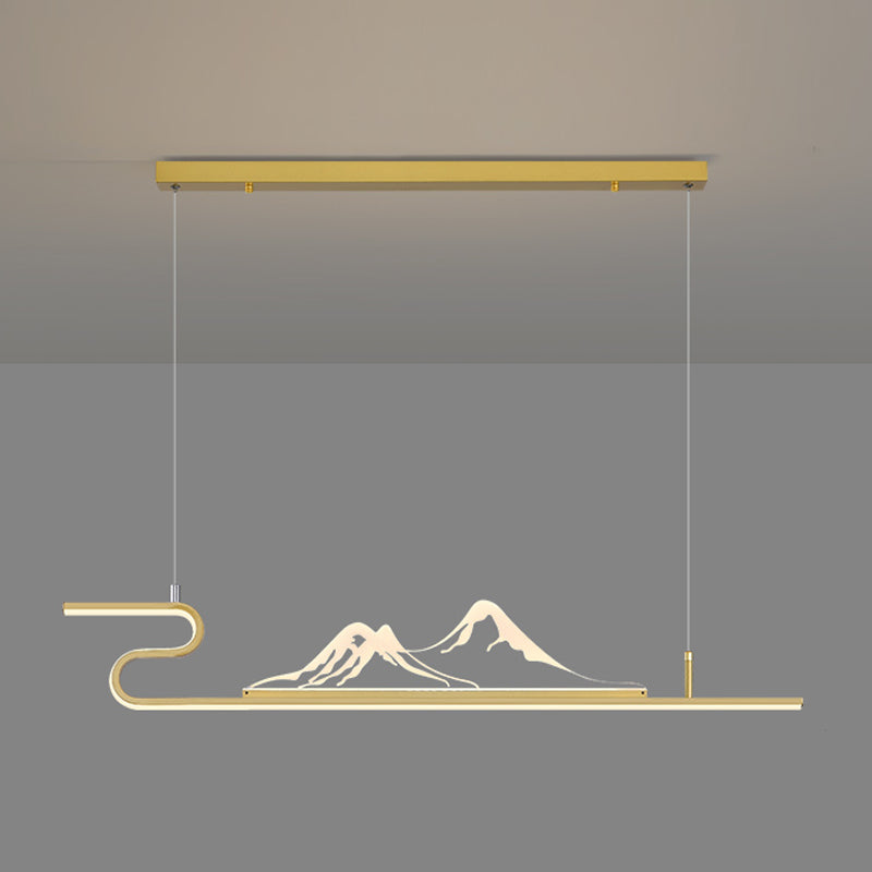 Geometrische Inselleuchte moderne Teelauminselbeleuchtung mit Acrylschatten