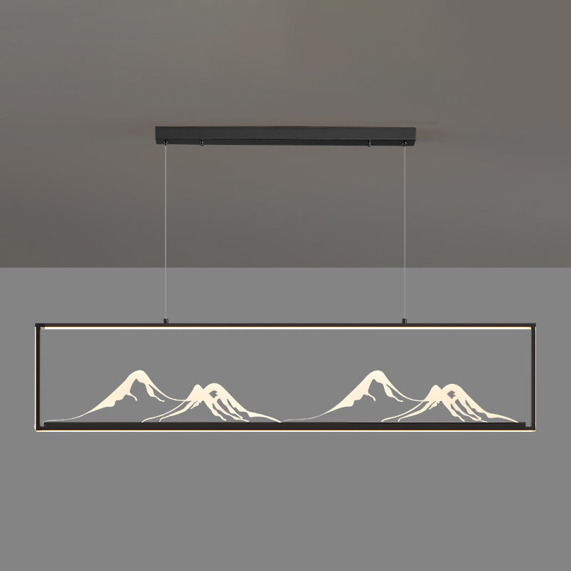 Geometrische Inselleuchte moderne Teelauminselbeleuchtung mit Acrylschatten