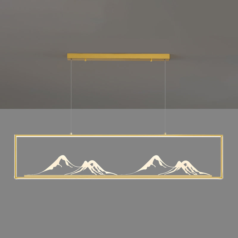 Geometrische Inselleuchte moderne Teelauminselbeleuchtung mit Acrylschatten