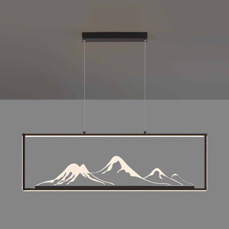 Geometrische Inselleuchte moderne Teelauminselbeleuchtung mit Acrylschatten