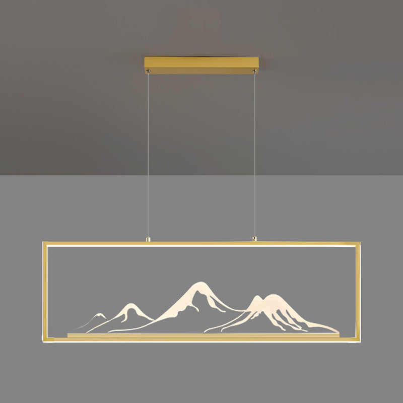 Geometrische Inselleuchte moderne Teelauminselbeleuchtung mit Acrylschatten