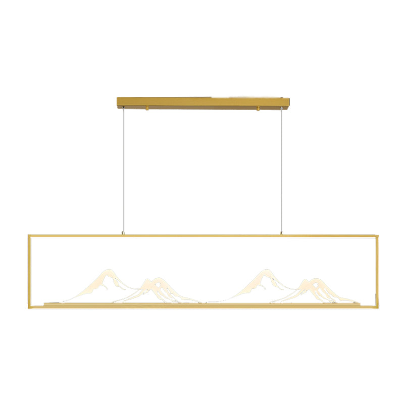 Geometrische Inselleuchte moderne Teelauminselbeleuchtung mit Acrylschatten