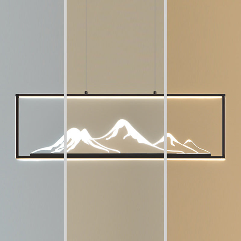 Geometrische Inselleuchte moderne Teelauminselbeleuchtung mit Acrylschatten