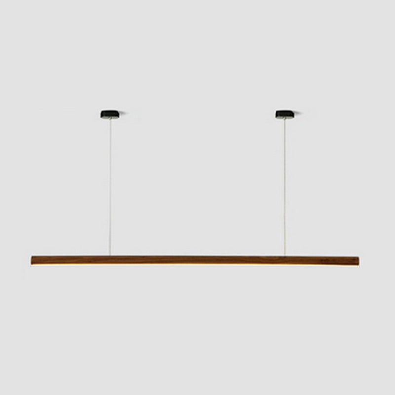 1 Light Linear Island Light Fixtures Modernism Wood Island Pendant Lights for Kitchen