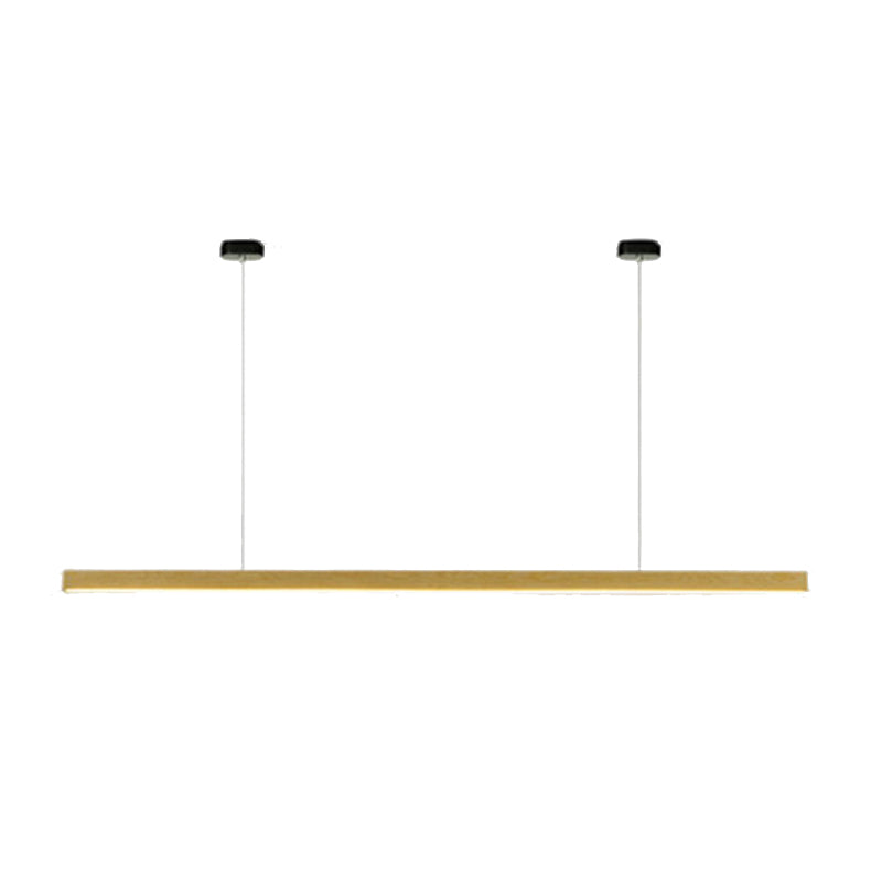 1 Light Linear Island Light Fixtures Modernism Wood Island Pendant Lights for Kitchen