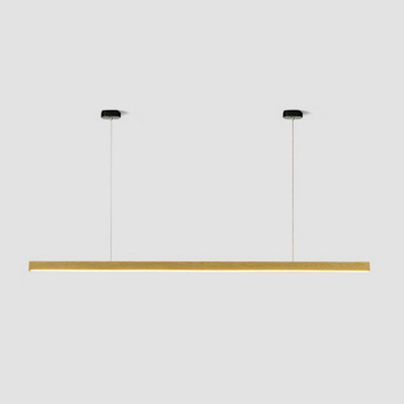 1 Light Linear Island Light Fixtures Modernism Wood Island Pendant Lights for Kitchen