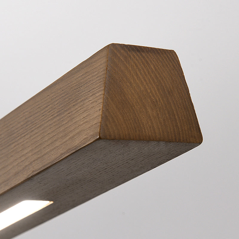 1 Light Linear Island Light Fixtures Modernism Wood Island Pendant Lights for Kitchen
