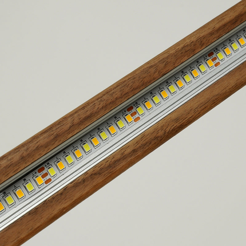 1 Light Linear Island Light Fixtures Modernism Wood Island Pendant Lights for Kitchen