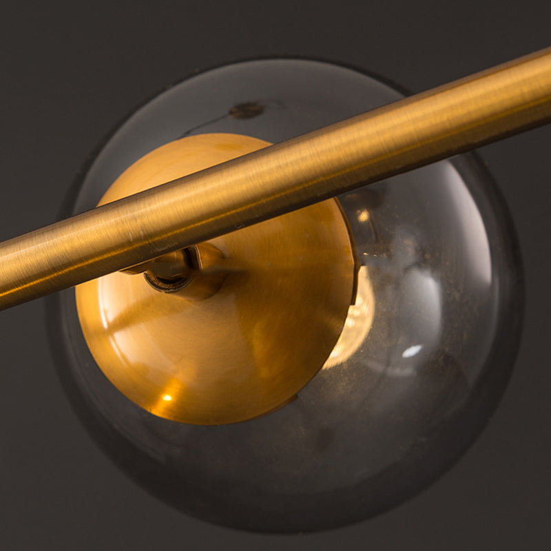 6-Light Sphere Island Light Fixtures Modernism Glass Island Pendant Lights in Grey Finish