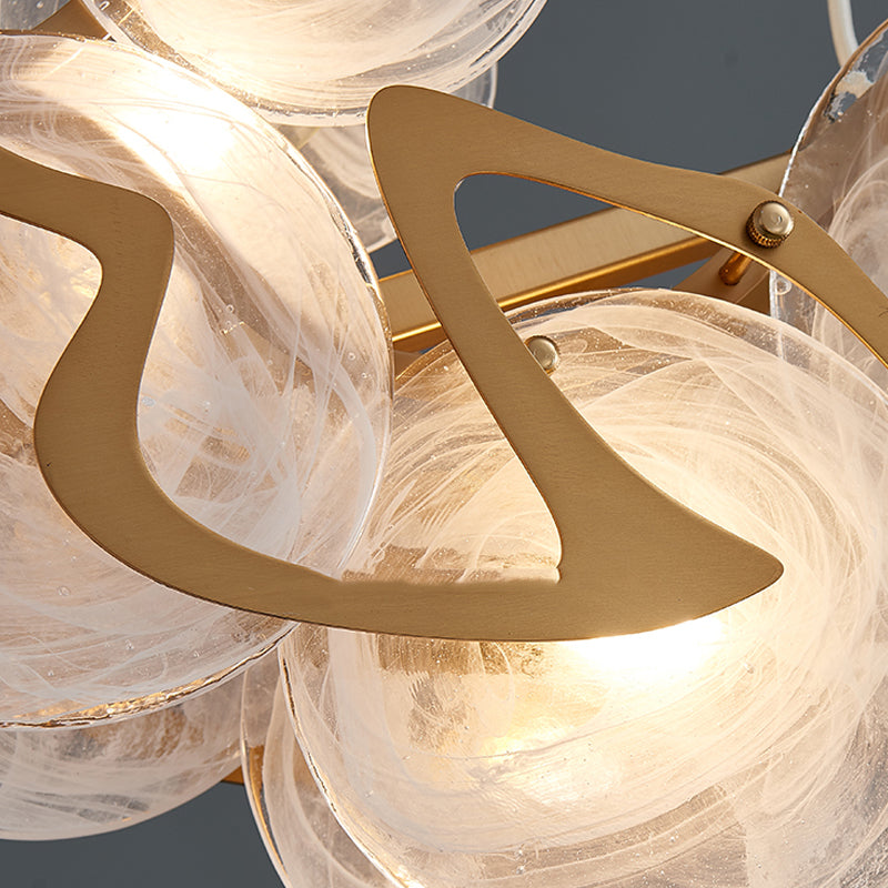 7-Light Unique Shaped Island Light Fixtures Modernism Glass Island Pendant Lights