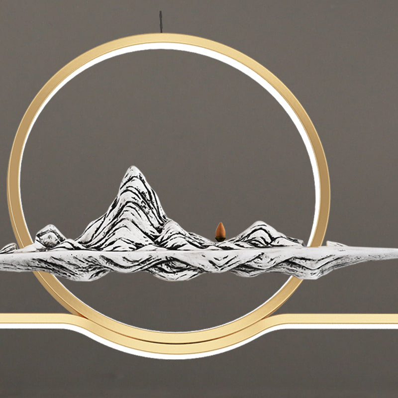 Modern Linear Island Lighting Fixtures Metal 2-Light Pendant Lighting