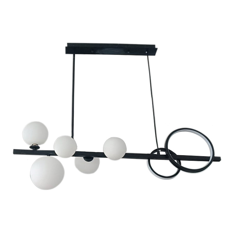 Contemporary Kitchen Island Lighting Spherical Metal 7-Light Hanging Light Fixtures