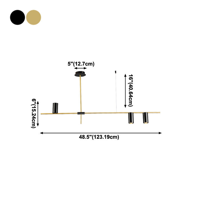 Modern Cylinder Island Lighting Fixtures Metal Pendant Lighting