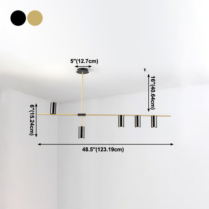 Modern Cylinder Island Lighting Fixtures Metal Pendant Lighting